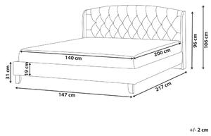 Manželská postel 140 cm BORD (s roštem) (béžová). 1007182