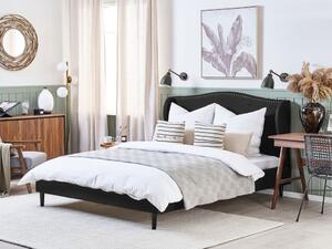 Manželská postel 160 cm COLLETTE (s roštem) (černá). 1007210