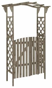 Pergola s brankou 116 x 40 x 204 cm šedá masivní jedle 316393