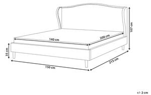 Manželská postel 140 cm COLLETTE (s roštem) (béžová). 1007206