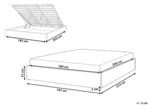 Manželská postel 180 cm DIJON (s roštem a úl. prostorem) (béžová). 1007229