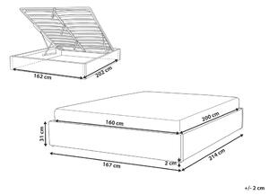 Manželská postel 160 cm DIJON (s roštem a úl. prostorem) (šedá). 1007234