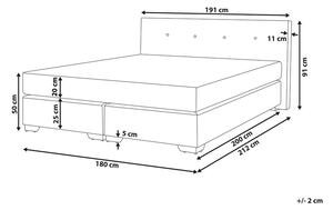Kontinentální postel 180 cm CONSOLE (s roštem a matrací) (šedá). 1007244