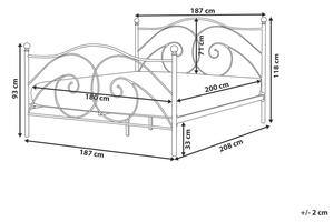 Manželská postel 180 cm DIROU (s roštem) (bílá). 1007238