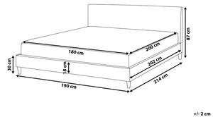 Manželská postel 180 cm FUTTI (s roštem) (šedá). 1007269