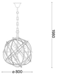 Ideal Lux - Lustr na řetězu KONSE 7xE27/60W/230V