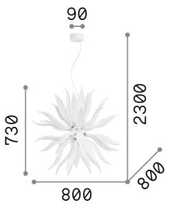 Ideal Lux - LED Lustr na lanku LEAVES 12xG9/3W/230V pr. 80 cm bílá