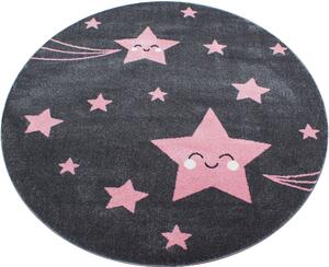 DĚTSKÝ KOBEREC, 160 cm pink, tmavě šedá Ben'n'jen - Online Only koberce & rohožky, Online Only