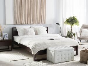 Manželská postel 180 cm GIACOMO (s roštem) (tmavé dřevo). 1007289