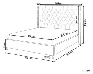 Manželská postel 160 cm LUBECK (s roštem) (šedá). 1007324