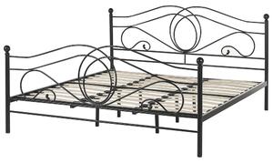 Manželská postel 180 cm LAURA (s roštem) (černá). 1007331