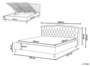 Manželská postel 140 cm MATH (s roštem) (tmavě šedá sametová). 1007363