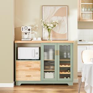 SoBuy FSB81-GR Buffet Sideboard Kuchyňská skříňka Komoda se zásuvkami Skříňka na mikrovlnnou troubu