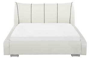 Manželská postel 140 cm NICE (s roštem a LED osvětlením) (bílá). 1007389