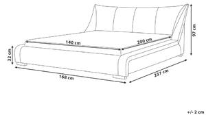 Manželská postel 140 cm NICE (s roštem) (šedá). 1007399