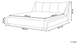 Manželská postel 180 cm NICE (s roštem) (šedá). 1007401