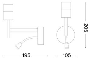 Ideal Lux - LED Flexibilní lampa SET 1xE27/42W/230V + LED/3W/230V zlatá