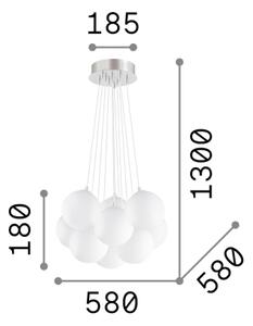 Ideal Lux - Lustr na lanku MAPA 11xE14/40W/230V pr. 58 cm bílá