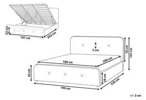 Manželská postel 180 cm ROME (s roštem a úl. prostorem) (šedá). 1007469