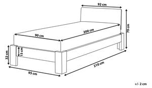 Jednolůžková postel 90 cm ROYAL (s roštem) (světlé dřevo). 1007499