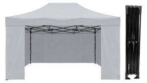 TENTino Nůžkový párty stan 3x4,5 m STEEL HEXAGON Barva opláštění (Zvolte variantu): 5A - ŠEDÁ