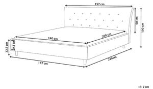 Manželská postel 140 cm SANTORI (s roštem) (šedá). 1007502