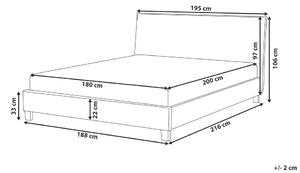 Manželská postel 180 cm SANCHEZ (s roštem) (šedá). 1007522
