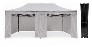 TENTino Nůžkový párty stan 4x8 m STEEL HEXAGON Barva opláštění (Zvolte variantu): 5A - ŠEDÁ