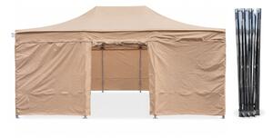 TENTino Nůžkový párty stan 4x6 m / 8 noh STEEL HEXAGON Barva opláštění (Zvolte variantu): 3A - BÉŽOVÁ