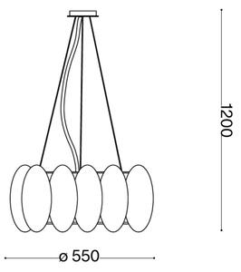 Ideal Lux - Lustr na lanku OVALINO 8xE27/60W/230V pr. 55 cm bílá