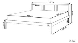 Manželská postel 160 cm VALLES (s roštem) (bílá). 1007548