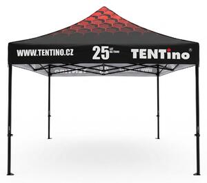 TENTino Nůžkový stan 3x3m STEEL HEXAGON – Limitovaná edice 25 let + potisk Barva opláštění (Zvolte variantu): 0A - BEZ BOČNIC, Počet bočních plachet: konstrukce + střecha TENTino + 0x boční plachta