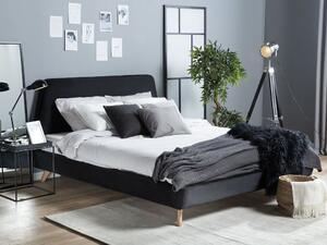 Manželská postel 160 cm VENITO (s roštem) (černá). 1007556
