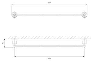 OMNIRES AL53216CR - Nástěnný věšák na ručníky ART LINE 65 cm lesklý chrom
