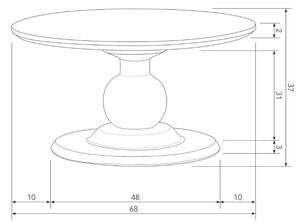 Hoorns Černý mangový kulatý konferenční stolek Gage 68 cm