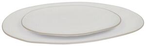 Sada dvou bílých porcelánových talířů Kave Home Ryba 18,5/33 cm
