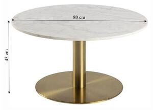 Actona Konferenční stolek Corby bílý mramor/zlatá