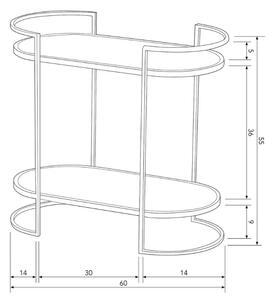 Hoorns Mosazný kovový toaletní stolek Zimri 60 x 32 cm