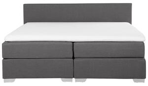 Kontinentální postel 180 cm PRESS (polyester) (šedá) (s matrací a úložným prostorem). 1018517