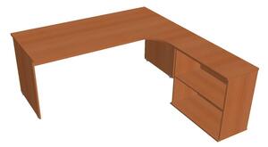 Sestava stolu a skříně levá 180 cm - Hobis Gate GE 1800 H L Dekor stolové desky: ořech, Dekor lamino podnože: šedá