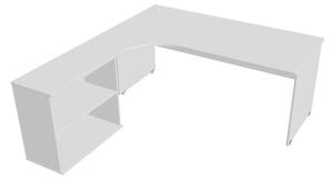 Sestava stolu a skříně pravá 180 cm - Hobis Gate GE 1800 H P Dekor stolové desky: třešeň, Dekor lamino podnože: bílá