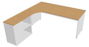 Sestava stolu a skříně pravá 180 cm - Hobis Gate GE 1800 H P Dekor stolové desky: třešeň, Dekor lamino podnože: bílá