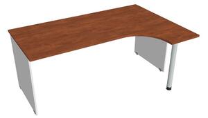 Stůl ergo levý 180*120 cm - Hobis Gate GE 1800 L Dekor stolové desky: ořech, Dekor lamino podnože: šedá, Barva nohy: černá