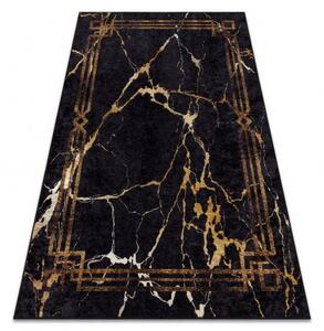 Makro Abra Kusový koberec pratelný MIRO 51333.801 Mramor protiskluzový černý zlatý Rozměr: 80x150 cm