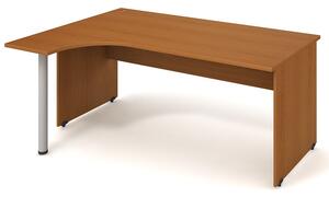 Stůl ergo pravý 180*120 cm - Hobis Gate GE 1800 P Dekor stolové desky: buk, Dekor lamino podnože: buk, Barva nohy: černá