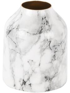 Time for home Bílá mramorová kovová váza Melias XS 10 cm