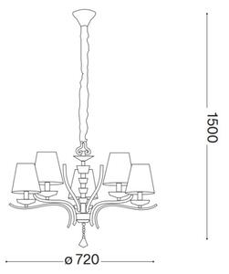 Ideal Lux - Lustr na řetězu PEGASO 5xE14/28W/230V pr. 72 cm lesklý chrom