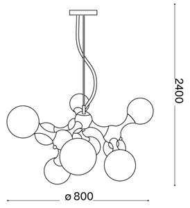 Ideal Lux - Lustr na lanku NODI 9xE14/28W/230V pr. 80 cm lesklý chrom/bílá