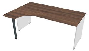 Stůl ergo pravý 180*120 cm - Hobis Gate GE 1800 P Dekor stolové desky: ořech, Dekor lamino podnože: bílá, Barva nohy: černá