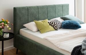 Zelená sametová dvoulůžková postel Meise Möbel Lizzano 160 x 200 cm